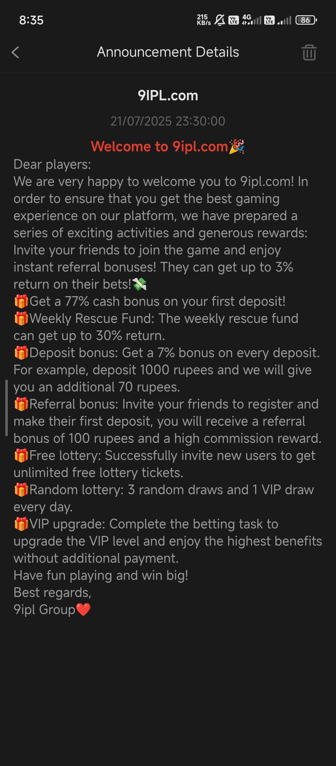 Step 1 - Official 9IPL Download Page